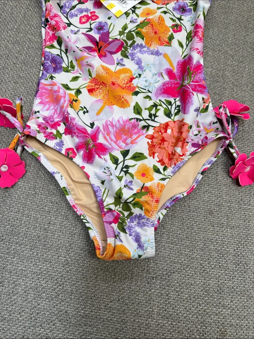 Floral Long-Sleeve Rash Guard Swimsuit - Pink Multi